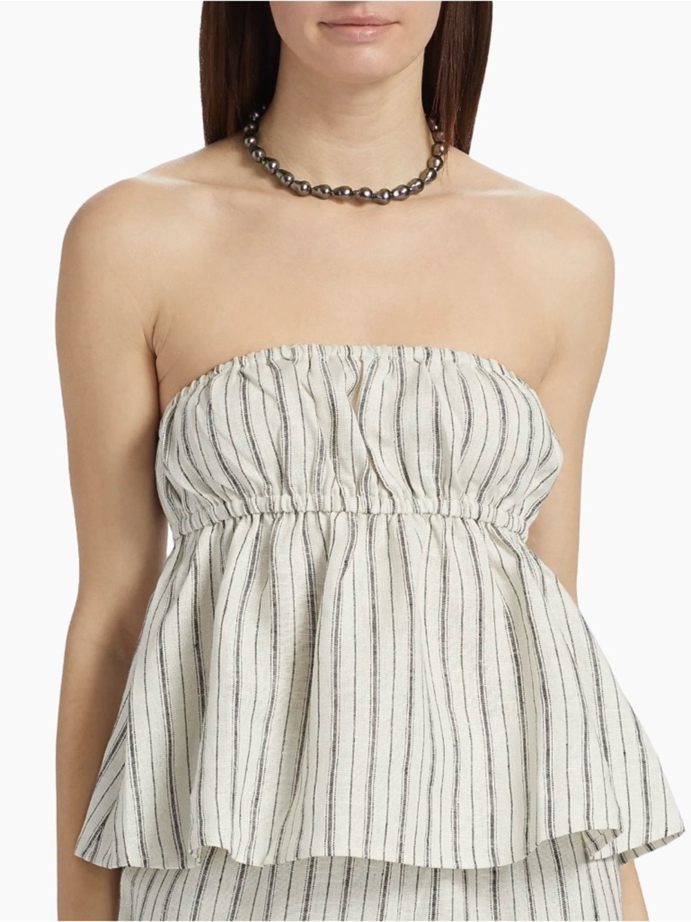 Reformation Inez Linen Top in Elsie Stripe